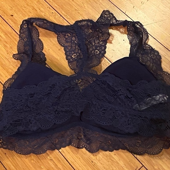 Gilligan & O’Malley Navy Blue Lace Racerback Bralette Sz Medium - Picture 3 of 5